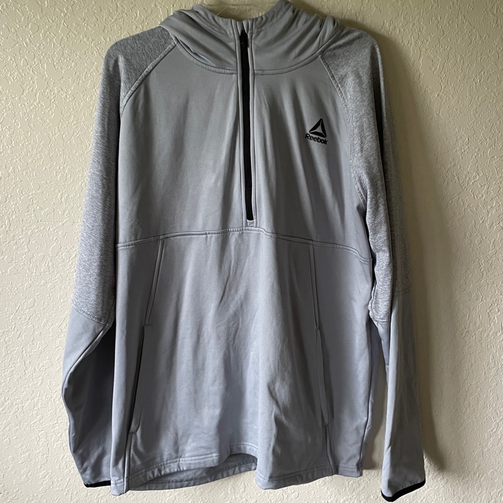 Reebok Light Gray Quarter-Zip Hoodie